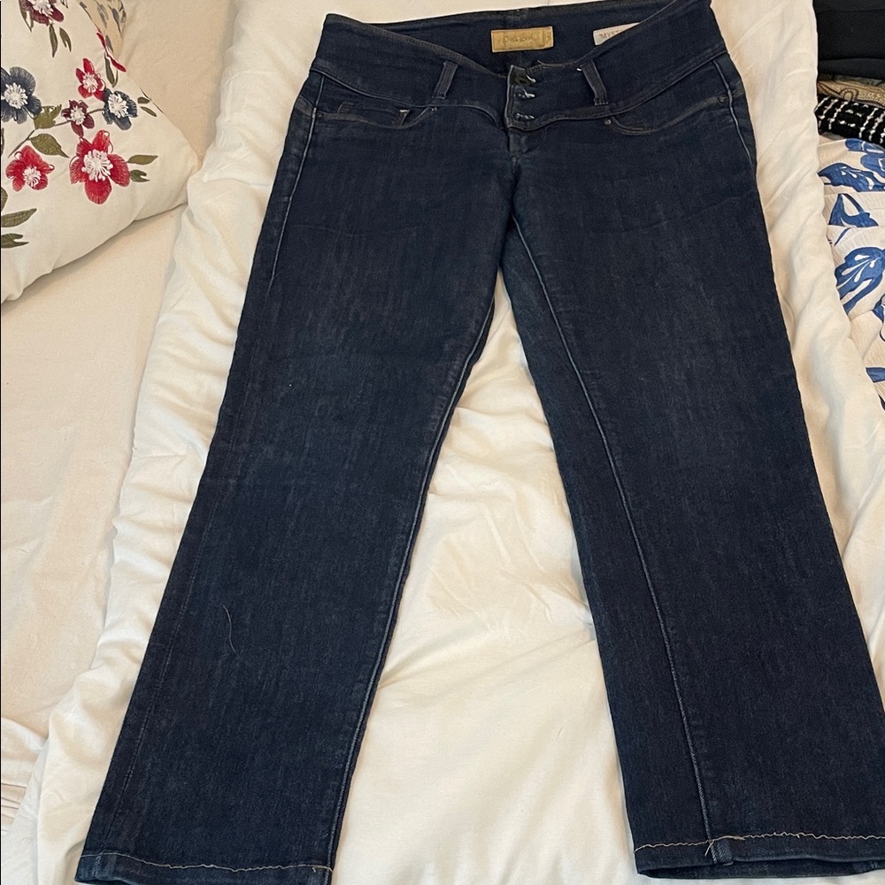 Salsa Women's Dark Indigo Skinny Leg Jeans. 3 button and zip fly.